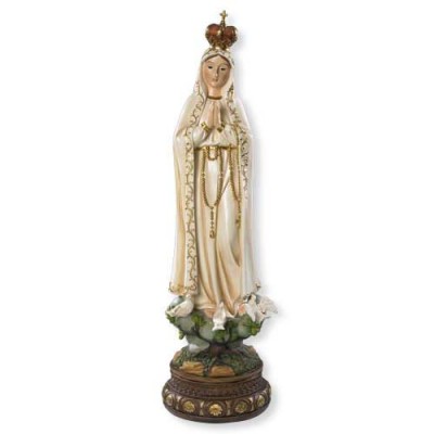 Our Lady of Fatima Statue Resin 24 inch w/Gold Highlights - 886083317392 - VG025 Our Lady of Fatima Statue Resin 24 inch w/Gold Highlights - 886083317392 - VG025