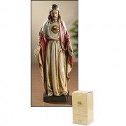 Sacred Heart Statue Resin 8 inch w/Gift Box Sacred Heart Statue Resin 8 inch w/Gift Box