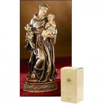 Saint Anthony Resin Statue 6.5 inch w/Gift Box - 780090975661 - ND131 Saint Anthony Resin Statue 6.5 inch w/Gift Box - 780090975661 - ND131