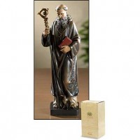 Saint Benedict Statue Resin 8 inch w/Gift Box Saint Benedict Statue Resin 8 inch w/Gift Box