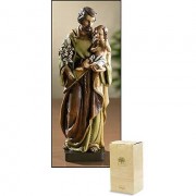 Saint Joseph w/Child Statue Resin 8 inch w/Gift Box