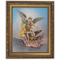 Saint Michael 8x10 Print w/Gold Finish Frame