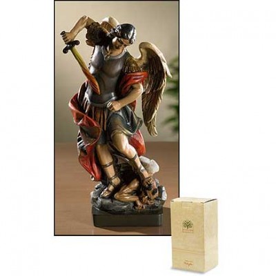 Saint Michael Statue Resin 8.5 inch w/Gift Box - 780090634735 - PS989