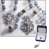Sapphire Women's Rosary Our Father Beads/Austrian Crystal Beads