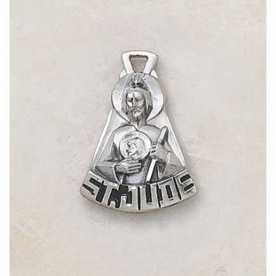 Silver Oxidized 1 1/8 inch Saint Jude Medal w/24 inch Chain - 886083105036 - SO9782 Silver Oxidized 1 1/8 inch Saint Jude Medal w/24 inch Chain - 886083105036 - SO9782