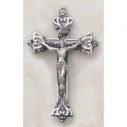 Silver Oxidized 1 3/4in. Crucifix w/24 inch Necklace Chain Silver Oxidized 1 3/4in. Crucifix w/24 inch Necklace Chain
