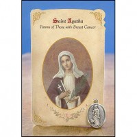 St Agatha (Breast Cancer) Healing Catholic Prayer Card w/Medal - Pack of 6 St Agatha (Breast Cancer) Healing Catholic Prayer Card w/Medal - Pack of 6