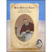 St Alphonsus Liguori (Arthritis) Healing Catholic Prayer Card w/Medal - Pack of 6