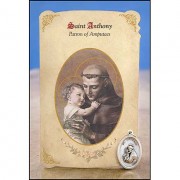 St Anthony (Amputees) Healing Catholic Prayer Card w/Medal - Pack of 6