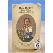 St Dymphna (Emotional Disorders) Healing Catholic Prayer Card w/Medal - Pack of 6