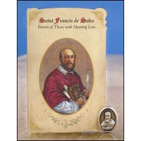 St Francis de Sales (Hearing Loss) Healing Catholic Prayer Card w/Medal - 6pk St Francis de Sales (Hearing Loss) Healing Catholic Prayer Card w/Medal - 6pk