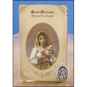 St Germaine (Disabled Persons) Healing Catholic Prayer Card w/Medal - Pack of 6