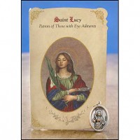 St Lucy (Eye/Vision Ailments) Healing Catholic Prayer Card w/Medal - Pack of 6 St Lucy (Eye/Vision Ailments) Healing Catholic Prayer Card w/Medal - Pack of 6