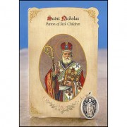 St Nicholas (Sick Children) Healing Catholic Prayer Card w/Medal - Pack of 6 St Nicholas (Sick Children) Healing Catholic Prayer Card w/Medal - Pack of 6