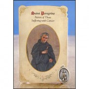 St Peregrine (Cancer) Healing Catholic Prayer Card w/Medal - Pack of 6