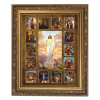Stations of the Cross Framed Prints - Set of 15 Stations Under Glass