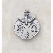 Sterling Holy Spirit Patron Saint 5/8 inch Medal w/18in. Chain