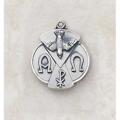Sterling Holy Spirit Patron Saint 5/8 inch Medal w/18in. Chain - 886083219788 - SS9456 Sterling Holy Spirit Patron Saint 5/8 inch Medal w/18in. Chain - 886083219788 - SS9456