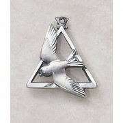 Sterling Holy Spirit Patron Saint Necklace Medal w/18 inch Chain