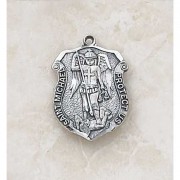 Sterling Patron Saint Michael 5/8 inch Medal w/18in. Chain