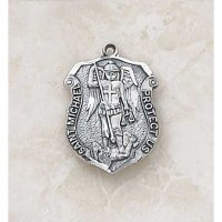 Sterling Patron Saint Michael 5/8 inch Medal w/18in. Chain