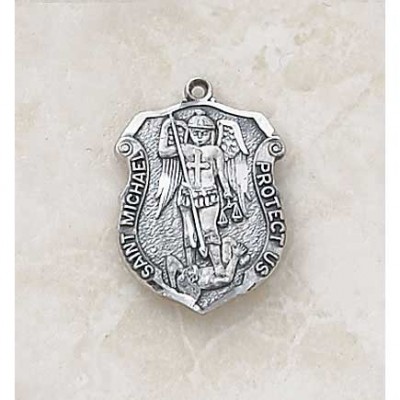 Sterling Patron Saint Michael 5/8 inch Medal w/18in. Chain - 886083219702 - SS93