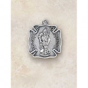Sterling Saint Florian Patron Saint Firefighters Necklace Medal