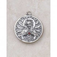 Sterling Silver 7/8 inch Scapular Medal on 24 inch Chain