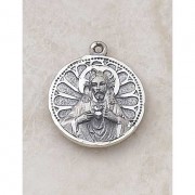 Sterling Silver 7/8 inch Scapular Medal w/24 inch Chain Sterling Silver 7/8 inch Scapular Medal w/24 inch Chain