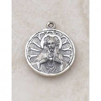 Sterling Silver 7/8 inch Scapular Medal w/24 inch Chain