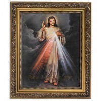 The Divine Mercy 8x10 Print w/Gold Finish Frame The Divine Mercy 8x10 Print w/Gold Finish Frame