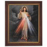 The Divine Mercy 8x10 Print w/Wood Finish Frame The Divine Mercy 8x10 Print w/Wood Finish Frame