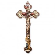 Tomaso Mary and Holy Trinity Wood & Resin Crucifix 13 inch Tomaso Mary and Holy Trinity Wood & Resin Crucifix 13 inch