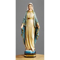 Val Gardena Italy Our Lady Of Grace Resin Statue 12 inch