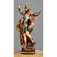 Val Gardena Italy Saint Michael Resin Statue 7x5.5x14 inch