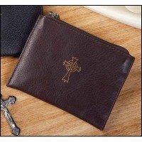Brown Leather Rosary Case - 3 Pack