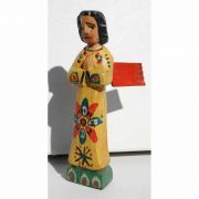 Hand Carved Wooden Santo from Guatemala, Small Angel