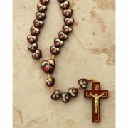 Brazilian Wood Rosary, Two-Sided Hearts, Untier of Knots