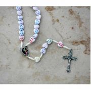 Brazilian Acrylic Rosary, Smiley Hearts on Cord - (Pack of 2)