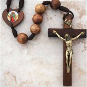 Brazilian Wood Wall Rosary w/ Picture, Assorted Subjects