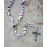 Brazilian Acrylic Rosary, Smiley Stars on Cord - (Pack of 2)