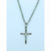 Brazilian Crucifix Necklace, Stainless Steel, 1 1/4 in., 20 in. Chain