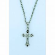 Brazilian Crucifix Necklace, Stainless Steel, 3/4 in., 20 in. Chain