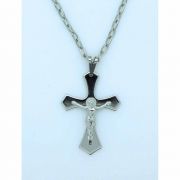 Brazilian Crucifix Necklace, Stainless Steel, 1 1/2 in., 20 in. Chain