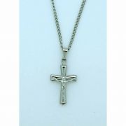 Brazilian Crucifix Necklace, Stainless Steel, 7/8 in., 20 in. Chain