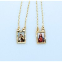 Brazilian Gold Plated Scapular, Color Pictures, Diamond Cut Edge