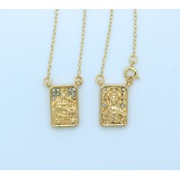 Brazilian Gold Plated Scapular, Crystals, Large