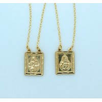 Brazilian Gold Plated Scapular, Matte Finish