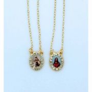 Brazilian Gold Plated Scapular, Color Pictures, Crystals