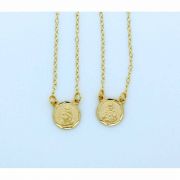 Brazilian Gold Plated Scapular, Round Medals